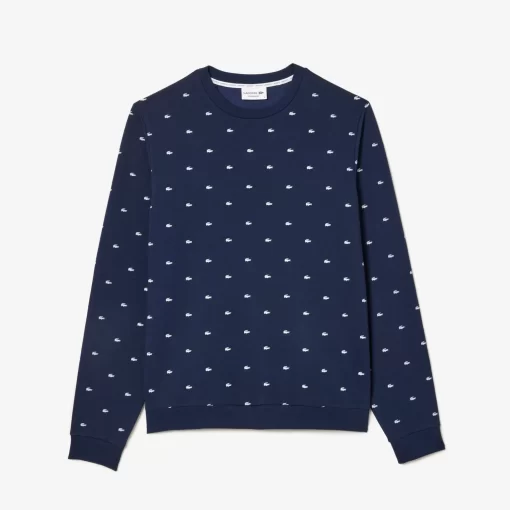 Lacoste Unterwäsche & Loungewear>Lounge-Sweatshirt Mit Kontrast-Aufdruck Navy Blau / Weis 525