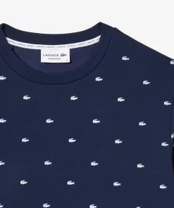 Lacoste Unterwäsche & Loungewear>Lounge-Sweatshirt Mit Kontrast-Aufdruck Navy Blau / Weis 525