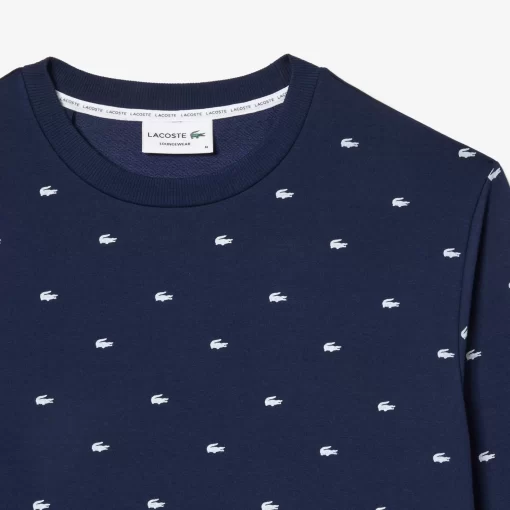 Lacoste Unterwäsche & Loungewear>Lounge-Sweatshirt Mit Kontrast-Aufdruck Navy Blau / Weis 525