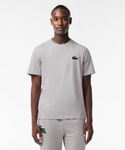 Lacoste Unterwäsche & Loungewear>Lounge-T-Shirt Aus Baumwolljersey Heidekraut Grau / Grun Y9K