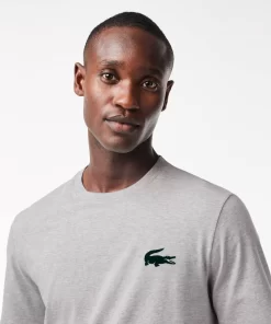 Lacoste Unterwäsche & Loungewear>Lounge-T-Shirt Aus Baumwolljersey Heidekraut Grau / Grun Y9K