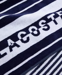 Lacoste Heimtextilien>L-Streifen Strandtuch Navy B02