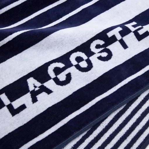 Lacoste Heimtextilien>L-Streifen Strandtuch Navy B02