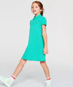 Lacoste Mädchenkleidung>Madchen Kleid Im Polo-Style Aus Baumwolle Turkis Nrj