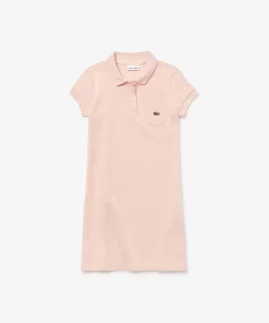 Lacoste Mädchenkleidung>Madchen Kleid Im Polo-Style Aus Baumwolle Hellrosa Yzn