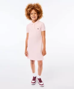 Lacoste Mädchenkleidung>Madchen Kleid Im Polo-Style Aus Baumwolle Hellrosa T03