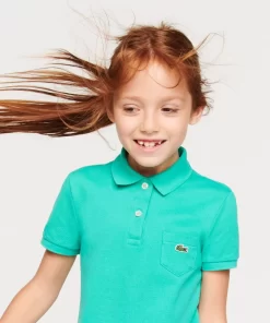 Lacoste Mädchenkleidung>Madchen Kleid Im Polo-Style Aus Baumwolle Turkis Nrj