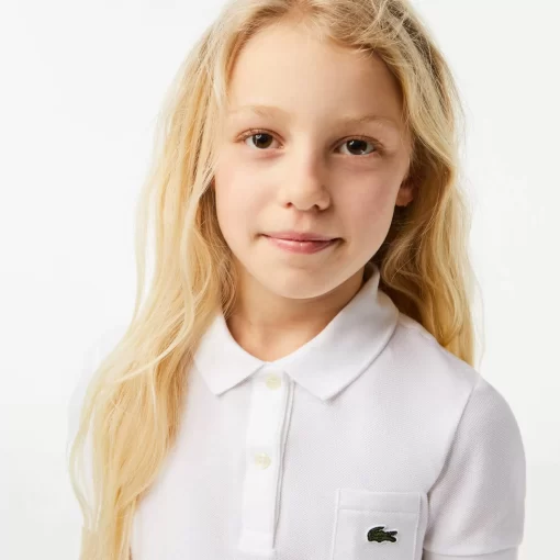 Lacoste Mädchenkleidung>Madchen Kleid Im Polo-Style Aus Baumwolle Weis 001