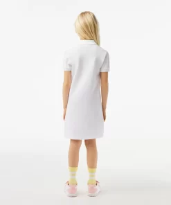 Lacoste Mädchenkleidung>Madchen Kleid Im Polo-Style Aus Baumwolle Weis 001