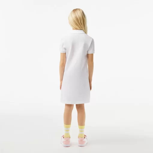 Lacoste Mädchenkleidung>Madchen Kleid Im Polo-Style Aus Baumwolle Weis 001