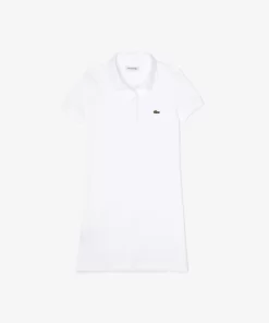 Lacoste Mädchenkleidung>Madchen Kleid Im Polo-Style Aus Baumwolle Weis 001