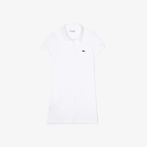 Lacoste Mädchenkleidung>Madchen Kleid Im Polo-Style Aus Baumwolle Weis 001