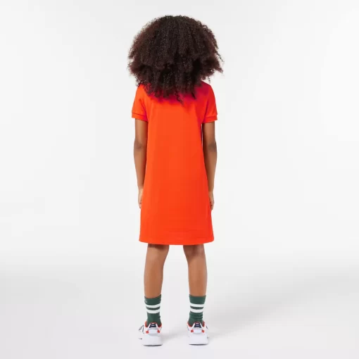 Lacoste Mädchenkleidung>Madchen Kleid Im Polo-Style Aus Baumwolle Orange Sji