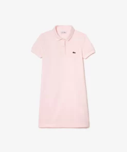 Lacoste Mädchenkleidung>Madchen Kleid Im Polo-Style Aus Baumwolle Hellrosa T03