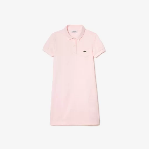 Lacoste Mädchenkleidung>Madchen Kleid Im Polo-Style Aus Baumwolle Hellrosa T03