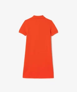 Lacoste Mädchenkleidung>Madchen Kleid Im Polo-Style Aus Baumwolle Orange Sji