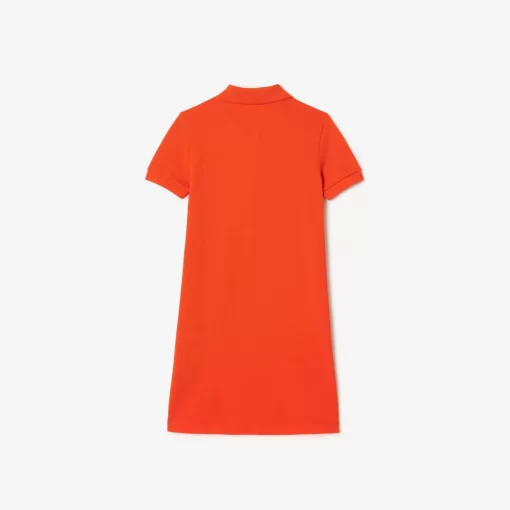 Lacoste Mädchenkleidung>Madchen Kleid Im Polo-Style Aus Baumwolle Orange Sji