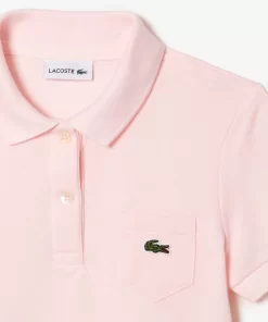 Lacoste Mädchenkleidung>Madchen Kleid Im Polo-Style Aus Baumwolle Hellrosa T03