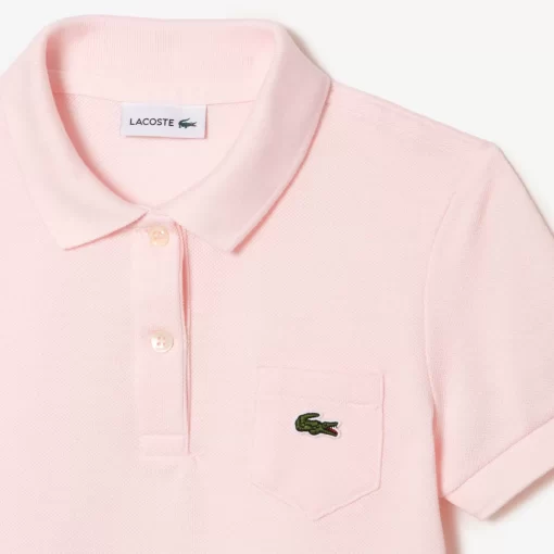 Lacoste Mädchenkleidung>Madchen Kleid Im Polo-Style Aus Baumwolle Hellrosa T03