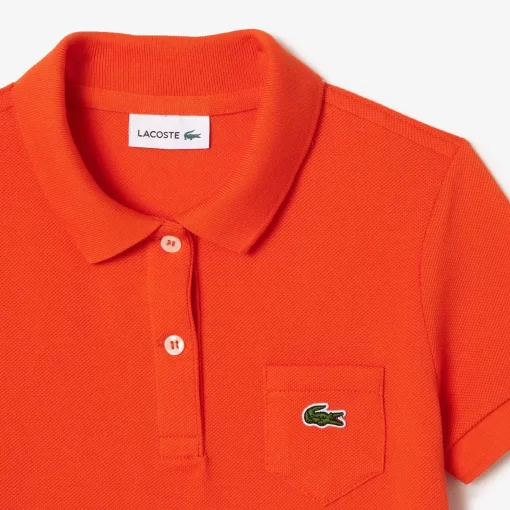 Lacoste Mädchenkleidung>Madchen Kleid Im Polo-Style Aus Baumwolle Orange Sji