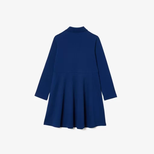 Lacoste Mädchenkleidung>Madchen Pique-Kleid Mit Polokragen Navy Blau F9F