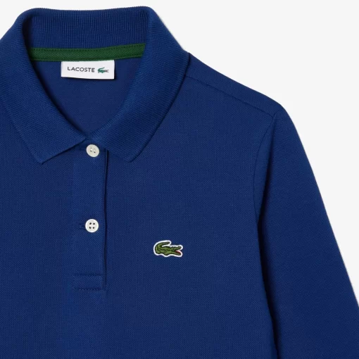 Lacoste Mädchenkleidung>Madchen Pique-Kleid Mit Polokragen Navy Blau F9F