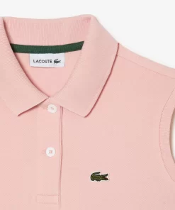 Lacoste Mädchenkleidung>Madchen Polokleid Tailliert Und Ausgestellt, Aus Stretch-Pique Wasserlilie Rosa Kf9