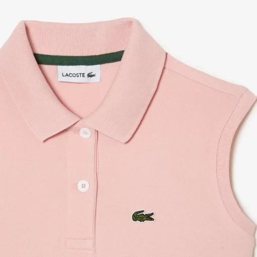 Lacoste Mädchenkleidung>Madchen Polokleid Tailliert Und Ausgestellt, Aus Stretch-Pique Wasserlilie Rosa Kf9