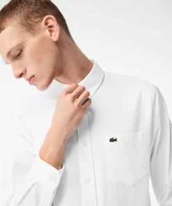 Lacoste Hemden>Men'S Buttoned Collar Oxford Cotton Shirt Weis 001