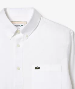 Lacoste Hemden>Men'S Buttoned Collar Oxford Cotton Shirt Weis 001