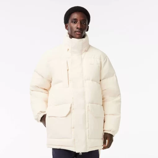 Lacoste Jacken & Mäntel>Midi-Daunen-Jacke Mit Abnehmbarer Kapuze Creme Xfj