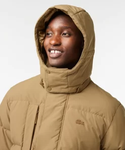 Lacoste Jacken & Mäntel>Midi-Daunen-Jacke Mit Abnehmbarer Kapuze Braun Six