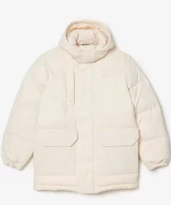 Lacoste Jacken & Mäntel>Midi-Daunen-Jacke Mit Abnehmbarer Kapuze Creme Xfj