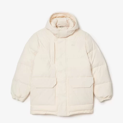 Lacoste Jacken & Mäntel>Midi-Daunen-Jacke Mit Abnehmbarer Kapuze Creme Xfj