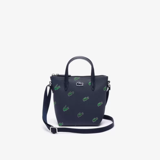 Lacoste Taschen>Mini-Umhange-Tote Bag Mit Croc Print Peacoat 021