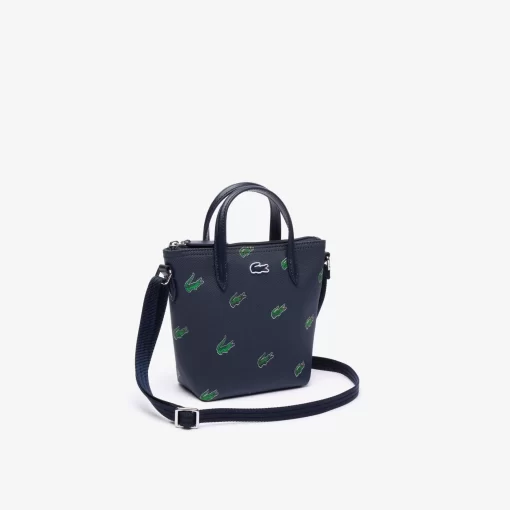 Lacoste Taschen>Mini-Umhange-Tote Bag Mit Croc Print Peacoat 021