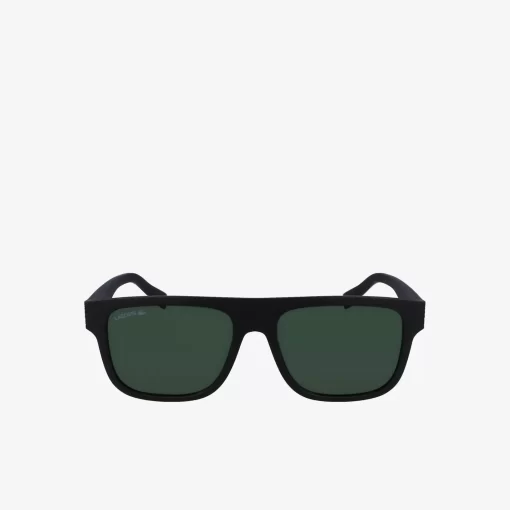 Lacoste Sonnenbrillen>Modifizierte L.12.12 Pebax Sonnenbrille Mit Eckigem Rahmen Matte Black 002