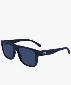 Lacoste Sonnenbrillen>Modifizierte L.12.12 Pebax Sonnenbrille Mit Eckigem Rahmen Matte Blue 401