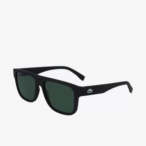 Lacoste Sonnenbrillen>Modifizierte L.12.12 Pebax Sonnenbrille Mit Eckigem Rahmen Matte Black 002