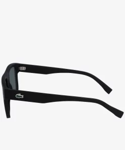 Lacoste Sonnenbrillen>Modifizierte L.12.12 Pebax Sonnenbrille Mit Eckigem Rahmen Matte Black 002