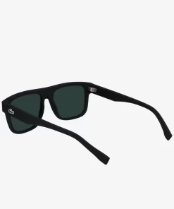 Lacoste Sonnenbrillen>Modifizierte L.12.12 Pebax Sonnenbrille Mit Eckigem Rahmen Matte Black 002