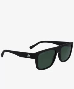 Lacoste Sonnenbrillen>Modifizierte L.12.12 Pebax Sonnenbrille Mit Eckigem Rahmen Matte Black 002