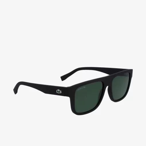 Lacoste Sonnenbrillen>Modifizierte L.12.12 Pebax Sonnenbrille Mit Eckigem Rahmen Matte Black 002