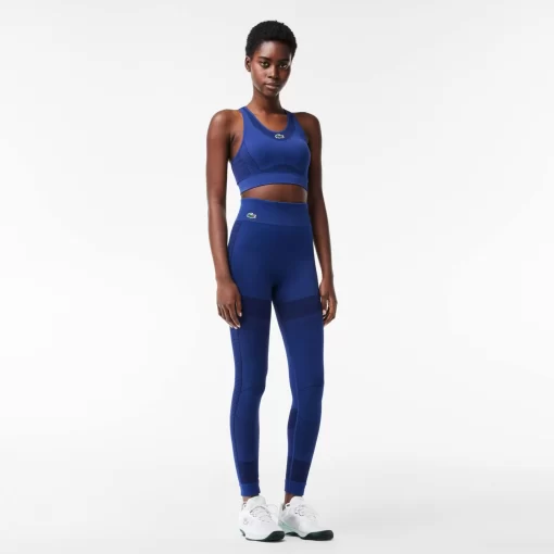 Lacoste Fitnessstudio & Training>Nahtlose Absorbierende Sport-Leggings Navy Blau F9F