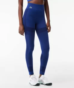 Lacoste Fitnessstudio & Training>Nahtlose Absorbierende Sport-Leggings Navy Blau F9F