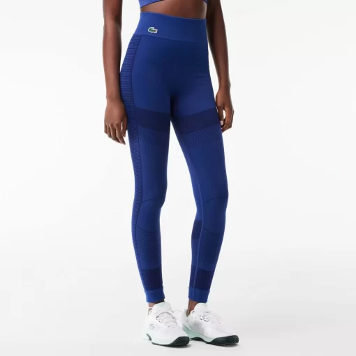 Lacoste Fitnessstudio & Training>Nahtlose Absorbierende Sport-Leggings Navy Blau F9F