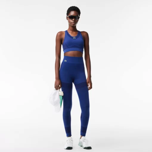 Lacoste Fitnessstudio & Training>Nahtlose Absorbierende Sport-Leggings Navy Blau F9F