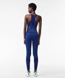 Lacoste Fitnessstudio & Training>Nahtlose Absorbierende Sport-Leggings Navy Blau F9F