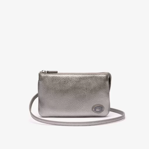 Lacoste Crossbody Taschen>Origin Croc Handtasche Aus Leder Gunmetal M37