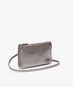 Lacoste Crossbody Taschen>Origin Croc Handtasche Aus Leder Gunmetal M37